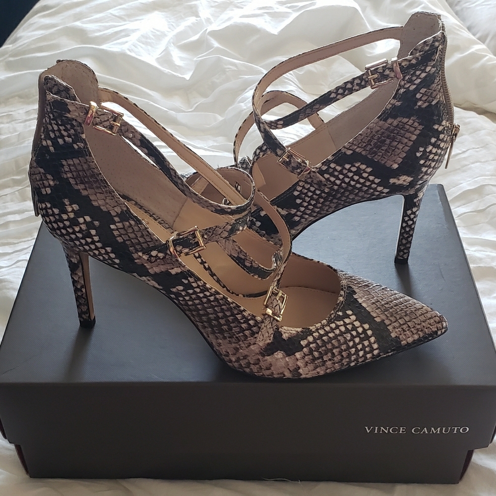 New Vince Canuto Snake Skin Strappy Heels!